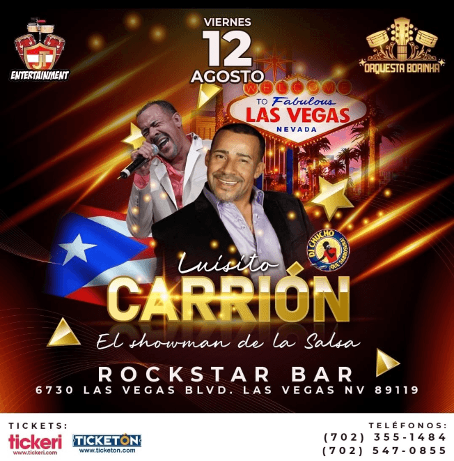 Event - LUISITO CARRION EN CONCIERTO ! LAS VEGAS NEVADA - Las Vegas, Nevada - August 12, 2022 | concert tickets
