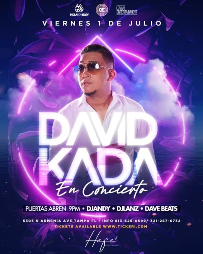 Event - David Kada en Tampa - Tampa, Florida - July 1, 2022 | concert tickets