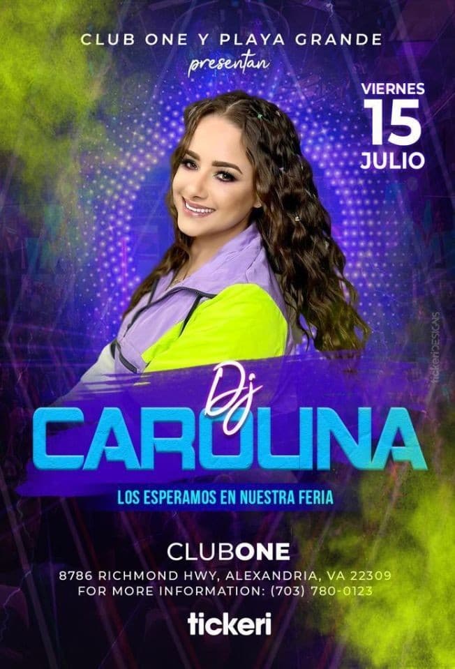 Event - DJ CAROLINA EN VIVO !  ALEXANDRIA VIRGINIA - Alexandria, Virginia - July 15, 2022 | concert tickets