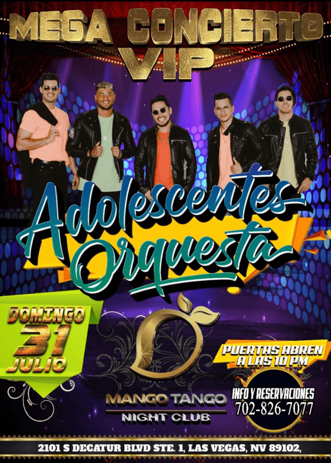 Event - ADOLESCENTES ORQUESTA EN CONCIERTO ! LAS VEGAS NEVADA- CANCELLED - Las Vegas, Nevada - July 31, 2022 | concert tickets
