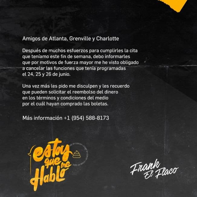 Event - Cancelado por fuerza mayor - Lilburn, Georgia - June 24, 2022 | concert tickets