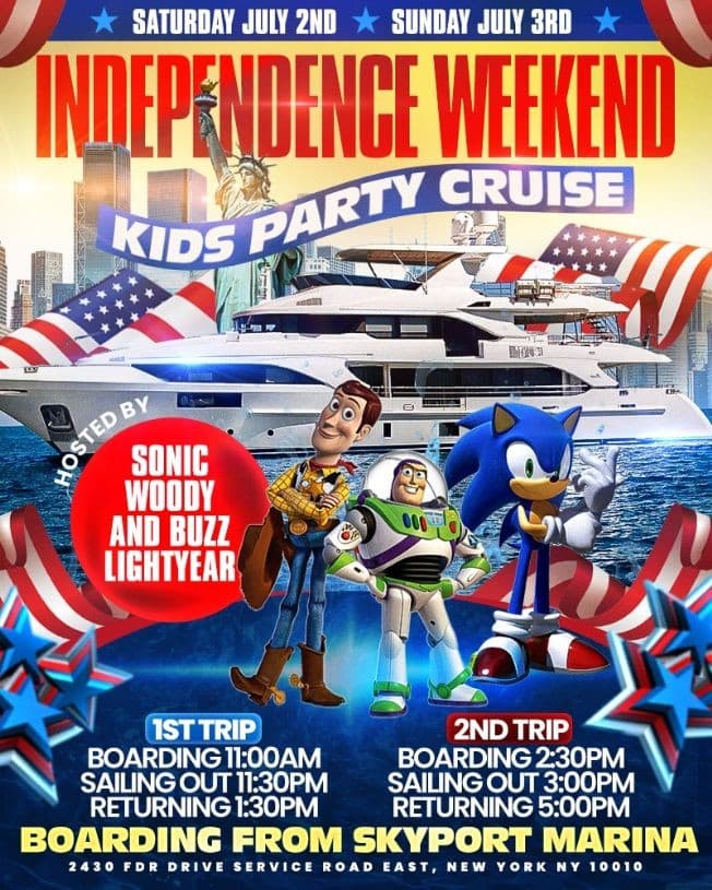Event - Independence Weekend Kids Party Cruise (2:30pm-5:00pm) - New York, New York - July 3, 2022 | concert tickets