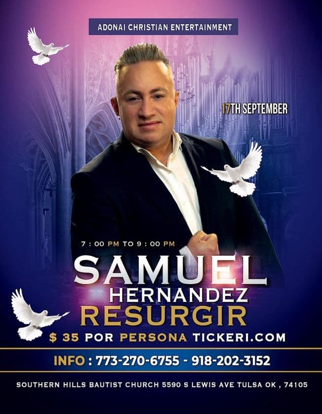 Event - SAMUEL HERNANDEZ  EN CONCIERTO ! TULSA OKLAHOMA - Tulsa, Oklahoma - September 17, 2022 | concert tickets