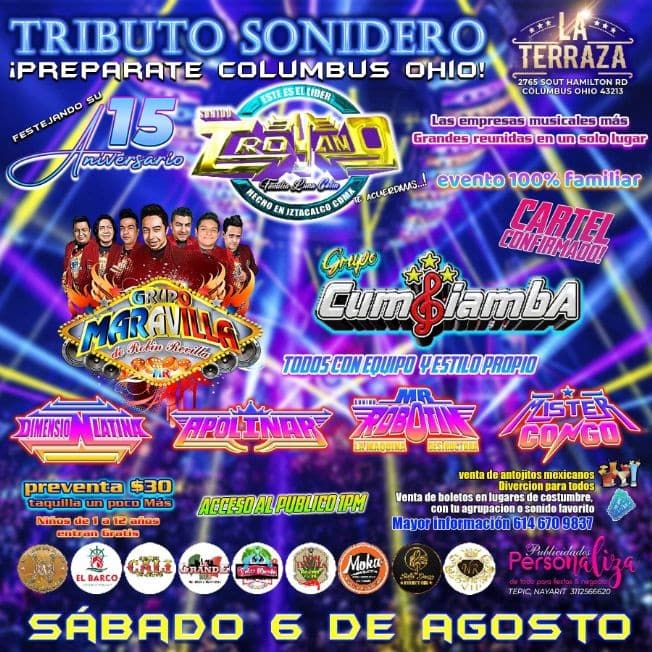 Event - TRIBUTO SONIDERO COLUMBUS OHIO - Columbus, Ohio - August 6, 2022 | concert tickets
