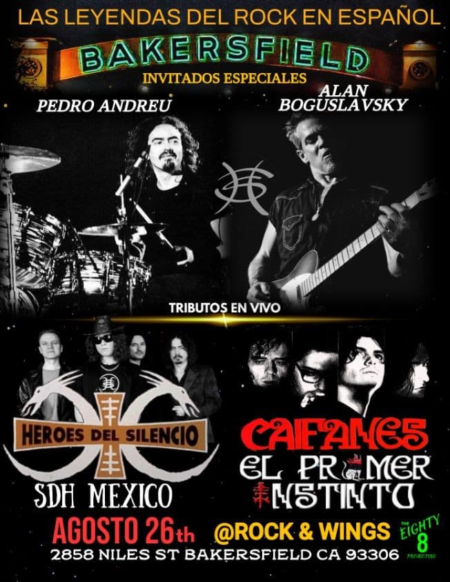 Event - HEROES DEL SILENCIO\ CAIFANES Live Tribute Night!! - Bakersfield, California - August 26, 2022 | concert tickets