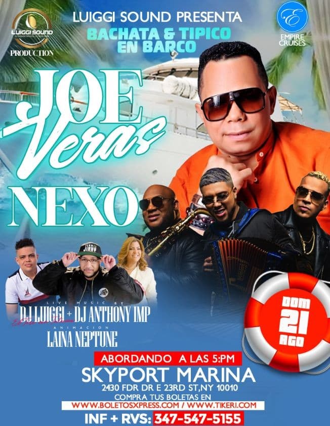 Event - JOE VERAS & NEXO BOAT PARTY - New York, New York - August 21, 2022 | concert tickets