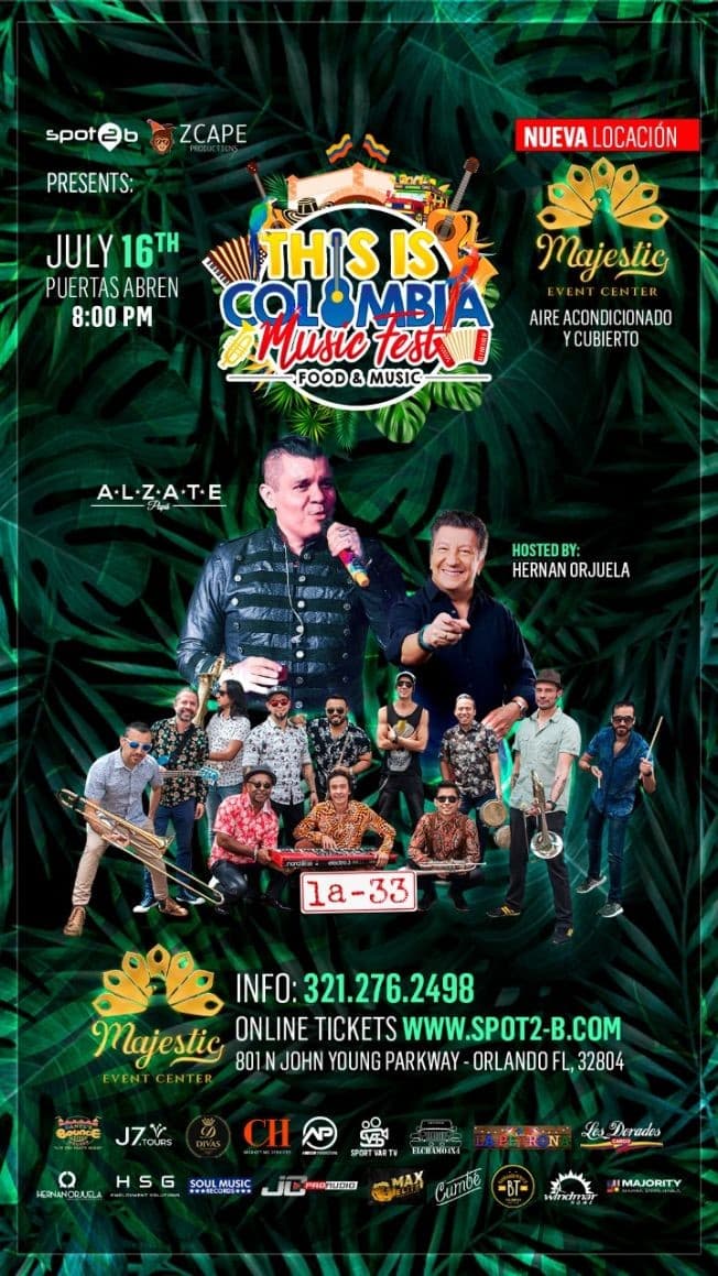 Event - 2NIGHT ALZATE & LA 33 “THIS IS COLOMBIA” FEST IN ORLANDO, FL - Orlando, Florida - July 16, 2022 | concert tickets