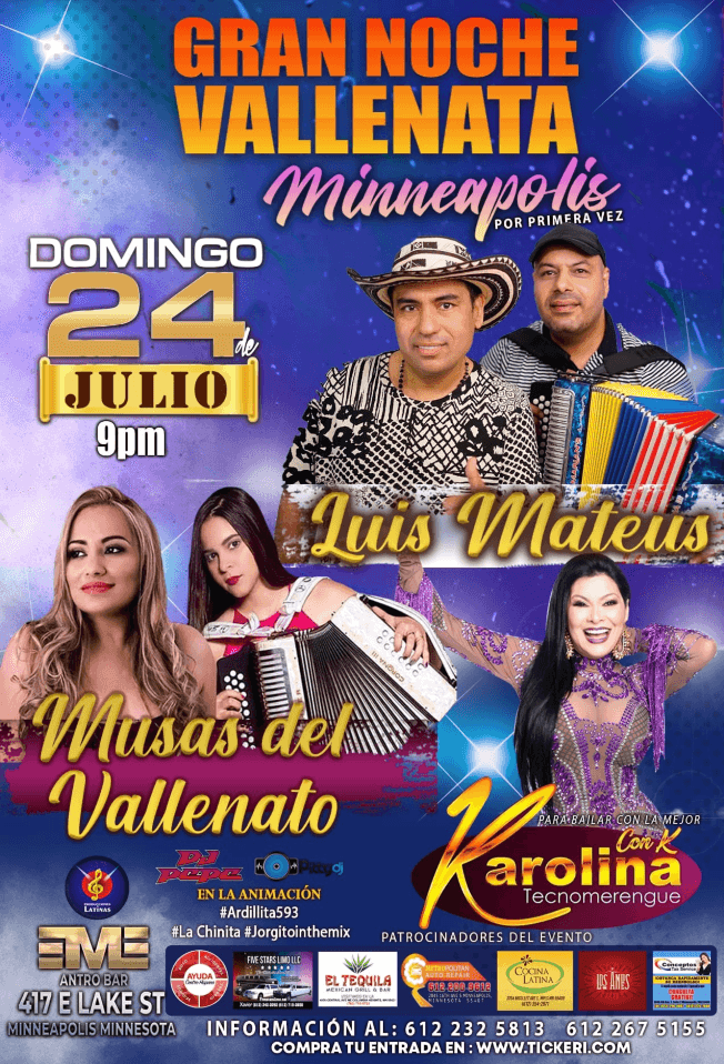 Event - GRAN NOCHE VALLENATA EN VIVO ! MINNEAPOLIS MINNESOTA - Minneapolis, Minnesota - July 24, 2022 | concert tickets