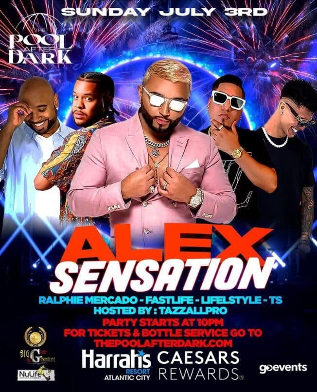 Event - Harrahs Pool Party Pre July 4th Weekend Alex Sensation Live at The Pool After Dark - Atlantic City, New Jersey - July 3, 2022 | concert tickets