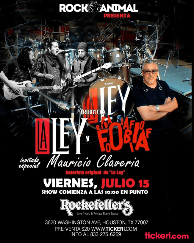 Event - TRIBUTO A LA LEY & FOBIA , HOUSTON TEXAS - Houston, Texas - 15 de julio de 2022 | concert tickets