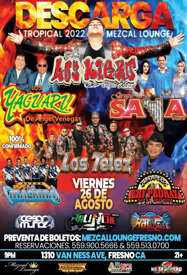 Event - DESCARGA TROPICAL FRESNO, CALIFORNIA - Fresno, California - August 26, 2022 | concert tickets