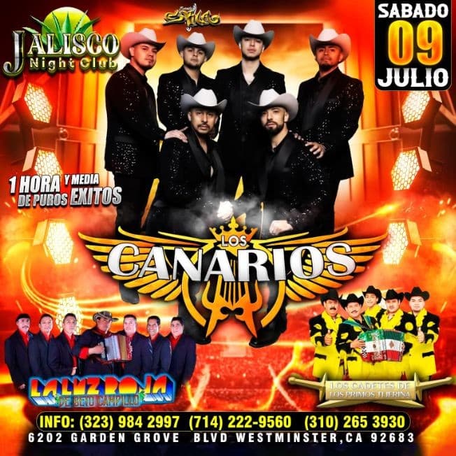 Event - LOS CANARIOS DE MICHOACAN EN WESTMINSTER CA! - Westminster, California - July 9, 2022 | concert tickets