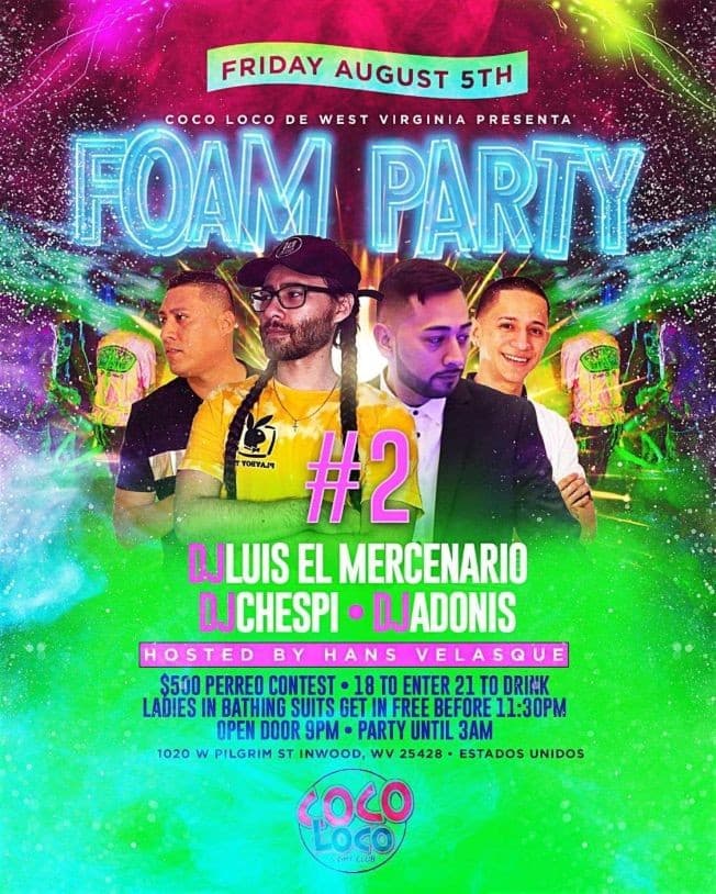 Event - FOAM PARTY INWOOD WEST VIRGINIA - Inwood, West Virginia - August 5, 2022 | concert tickets