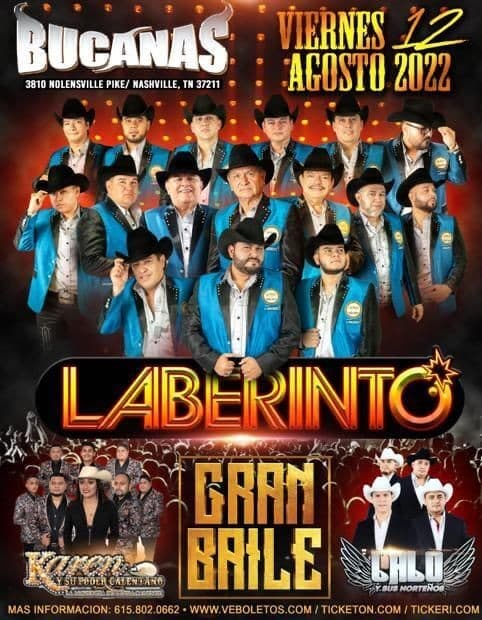 Event - LABERINTO EN CONCIERTO ! NASHVILLE TENNESSEE - Nashville, Tennessee - August 12, 2022 | concert tickets