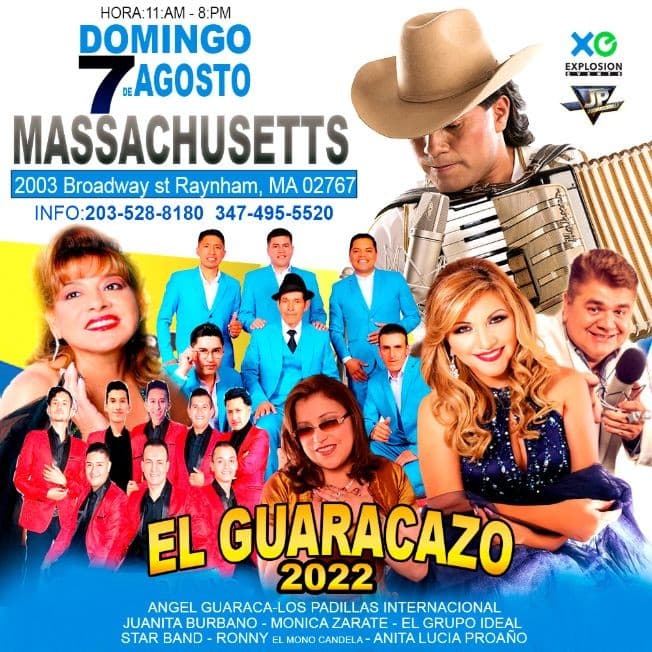 Event - MASSACHUSET EL GUARACAZO EN  EL 7mo FESTIVAL ECUATORIANO - Raynham, Massachusetts - August 7, 2022 | concert tickets