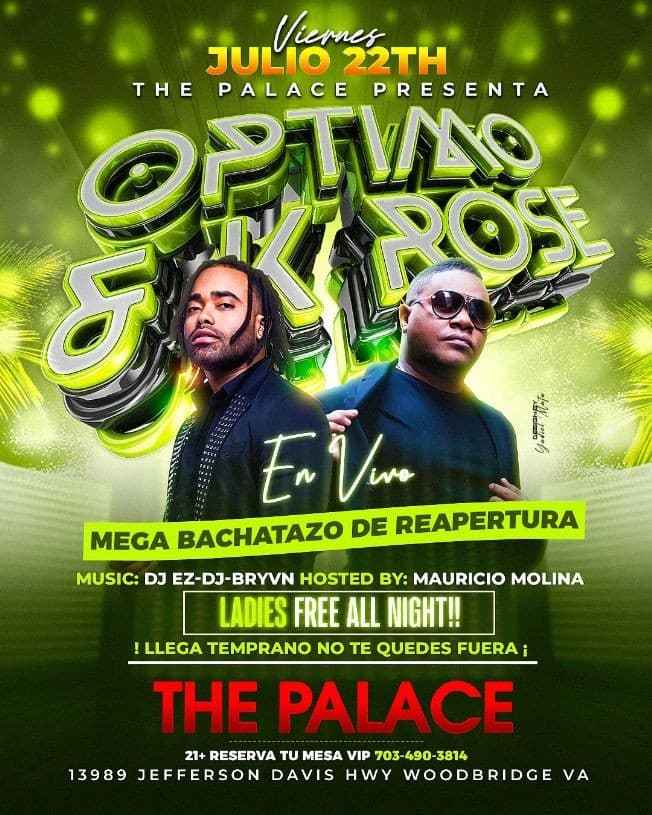 Event - OPTIMO & K-ROSÉ- LIVE iN CONCIERTO  - MEGA BACHATAZO! - Woodbridge, Virginia - July 22, 2022 | concert tickets