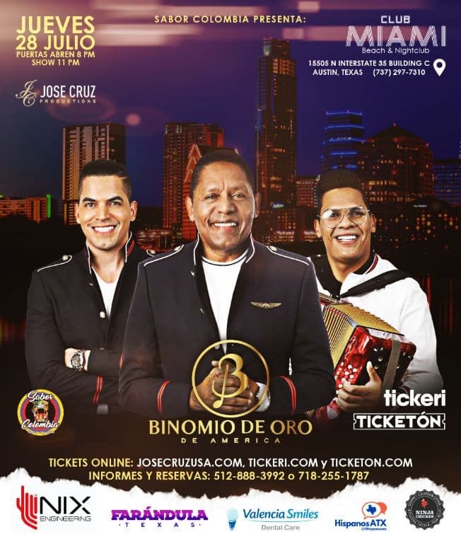 Event - BINOMIO DE ORO EN EL CLUB MIAMI EN AUSTIN TX. JCP - Pflugerville, Texas - July 28, 2022 | concert tickets