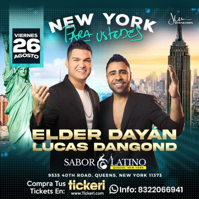 Event - ELDER DAYAN Y LUCAS DANGOND EN CONCIERTO ! NEW YORK SOLD OUT - Queens, New York - August 26, 2022 | concert tickets