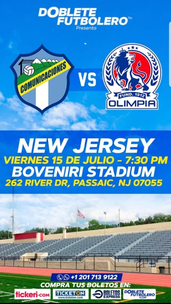 Event - OLIMPIA  VS COMUNICACIONES    CLASICO  CENTRO AMERICANO  PASSAIC NEW JERSEY NEW CONFIRMED DATE - Passaic, New Jersey - July 15, 2022 | concert tickets