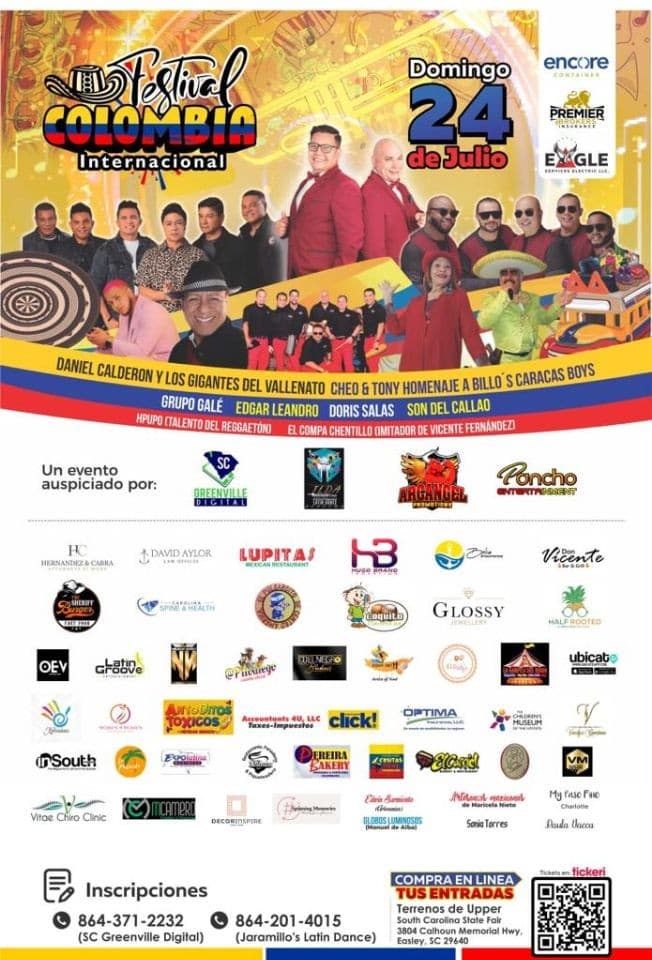 Event - Festival Colombia International-International Colombian Festival - Easley, South Carolina - July 24, 2022 | concert tickets