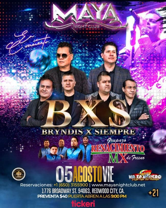 Event - POSTPONED BXS BRYNDIS X SIEMPRE EN CONCIERTO !  REDWOOD CITY CALIFORNIA POSPUESTO - Redwood City, California - August 5, 2022 | concert tickets