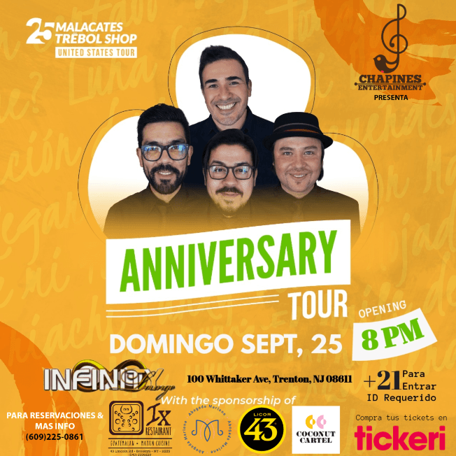 Event - Malacates Trebol Shop 25th Anniversary Tour Trenton NJ - Trenton, New Jersey - September 25, 2022 | concert tickets