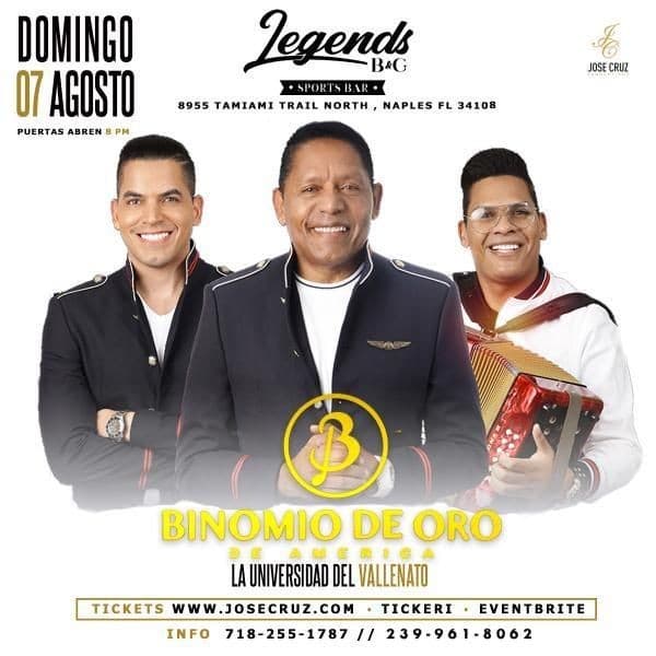 Event - BINOMIO DE ORO  DE AMERICA EN NAPLES FLORIDA DOMINGO. JCP - Naples, Florida - August 7, 2022 | concert tickets