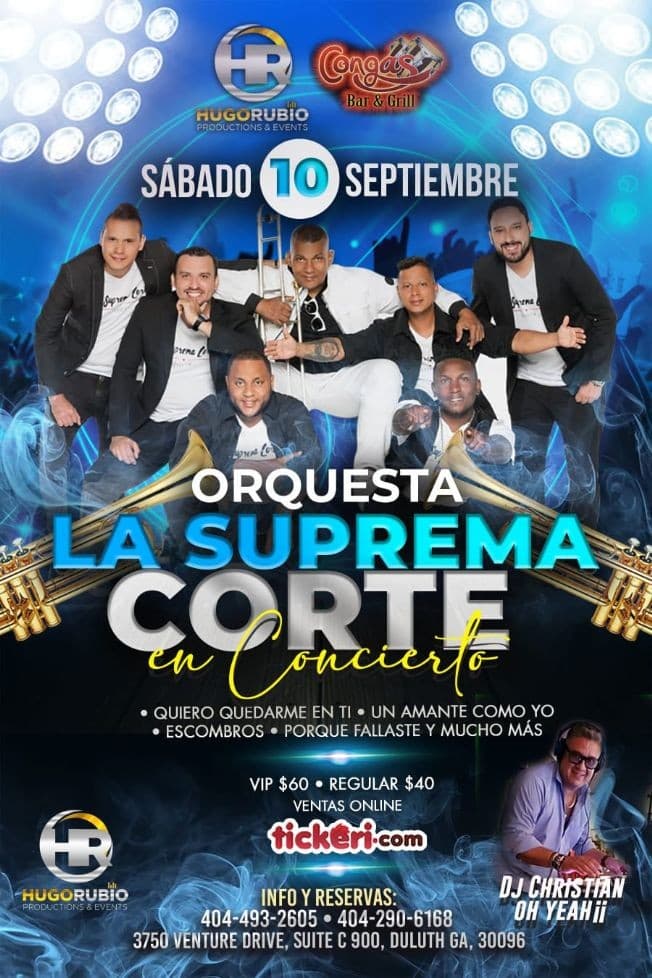 Event - Orquesta La Suprema Corte en Concierto - Duluth, Georgia - September 10, 2022 | concert tickets