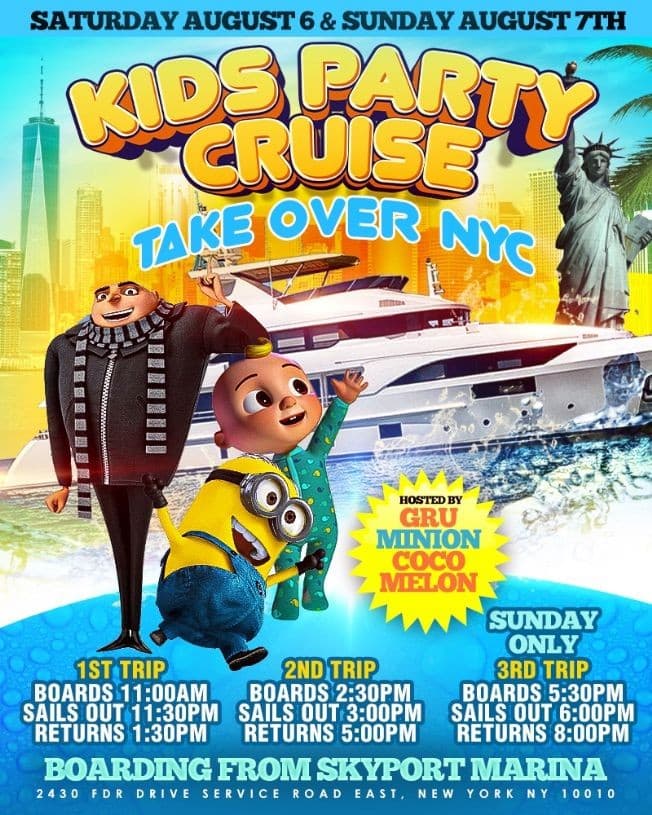 Event - Kids Party Cruise Take Over NYC (6:00pm-8:00pm) - New York, New York - August 7, 2022 | concert tickets
