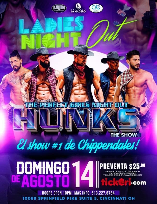 Event - HUNKS LADIES NIGHT OUT - CINCINNAT, Ohio - August 14, 2022 | concert tickets