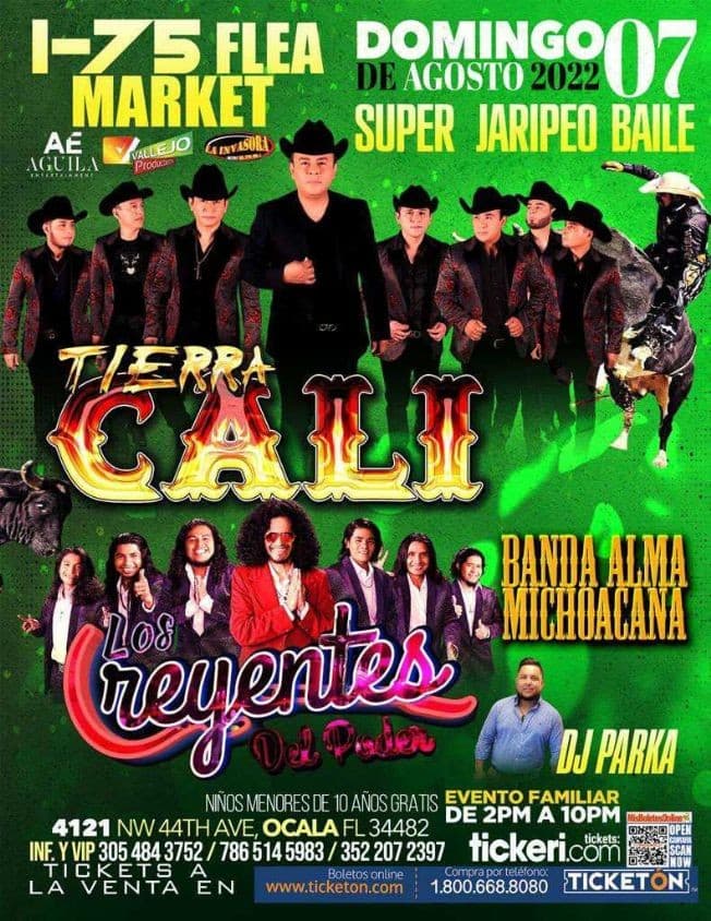 Event - TIERRA CALI , LOS CREYENTES DEL PODER , EN CONCIERTO ! OCALA FLORIDA - Ocala, Florida - August 7, 2022 | concert tickets
