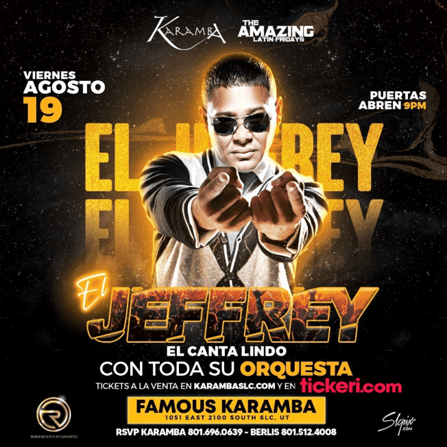 Event - EL JEFFREY EN CONCIERTO! SALT LAKE CITY UTAH - Salt Lake City, Utah - August 19, 2022 | concert tickets