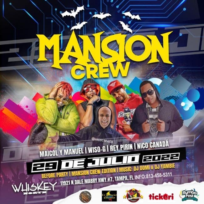 Event - Maicol Y Manuell, Wiso G, Rey Pirin, Nico Canada Live In Concert - Tampa, Florida - July 29, 2022 | concert tickets