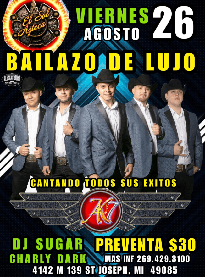 Event - AK - 7 EN CONCIERTO ! ST JOSEPH MICHIGAN - St. Joseph, Michigan - August 26, 2022 | concert tickets