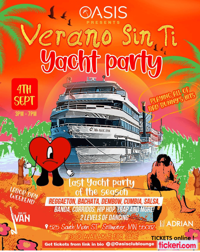 Event - VERANO SIN TI YACHT PARTY STILLWATER MINNESOTA - Stillwater, Minnesota - September 4, 2022 | concert tickets
