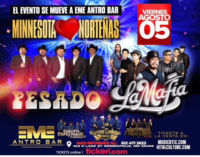 Event - PESADO Y LA MAFIA EN CONCIERTO ! MINNEAPOLIS MINNESOTA - Minneapolis, Minnesota - August 5, 2022 | concert tickets