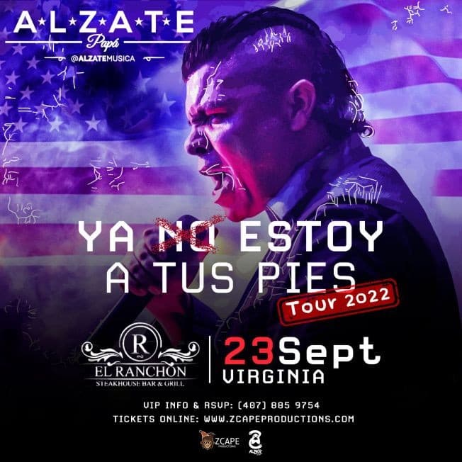 Event - ALZATE EN CONCIERTO !  Cancelado - Woodbridge, Virginia - September 23, 2022 | concert tickets