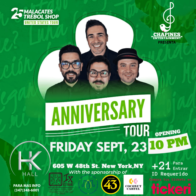 Event - Malacates Trebol Shop 25th Anniversary Tour New York City - New York, New York - September 23, 2022 | concert tickets