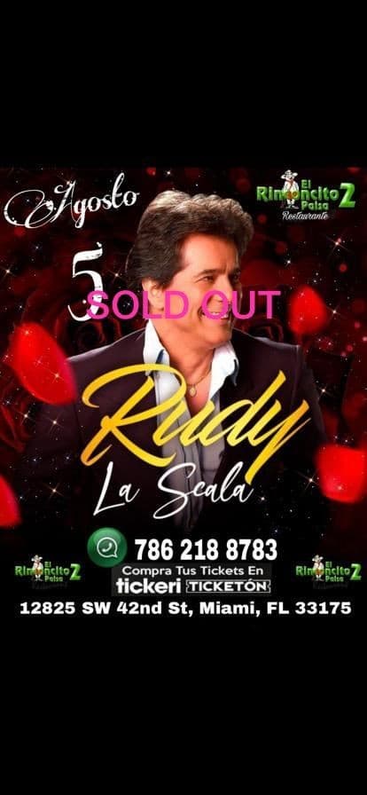 Event - Rudy La Scala en Miami - Miami, Florida - August 5, 2022 | concert tickets