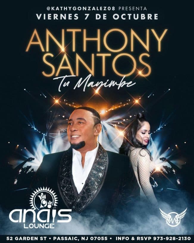 Event - ANTHONY SANTOS EN CONCIERTO ! PASSAIC NEW JERSEY - Passaic, New Jersey - October 7, 2022 | concert tickets
