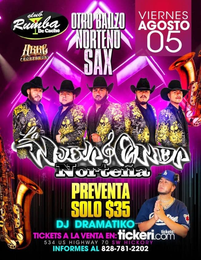 Event - La Nueva Onda Norteña En Vivo!!! @ La Rumba De Cache, Hickory, North Carolina - Hickory, North Carolina - August 5, 2022 | concert tickets
