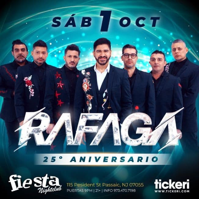 Event - RAFAGA EN NEW JERSEY - Passaic, New Jersey - October 1, 2022 | concert tickets