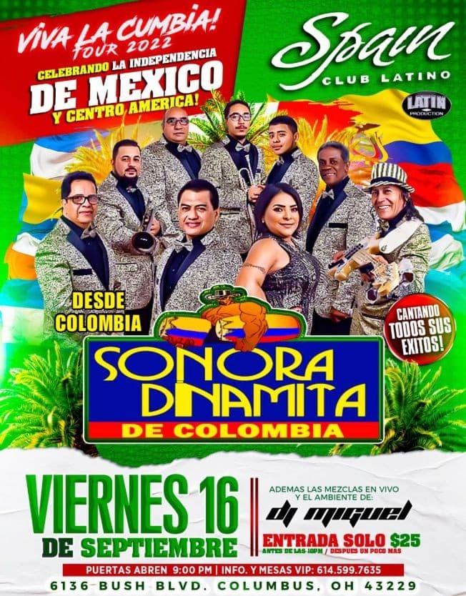 Event - SONORA DINAMITA  DE COLOMBIA EN CONCIERTO ! COLUMBUS OHIO - Columbus, Ohio - September 16, 2022 | concert tickets