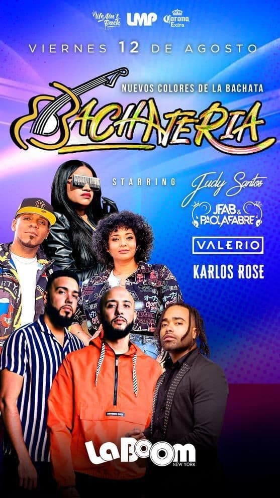 Event - BACHATERIA  NUEVOS COLORES DE LA BACHATA EN QUEENS NEW YORK - Woodside, New York - August 12, 2022 | concert tickets