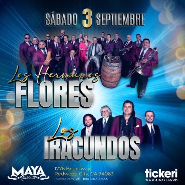 Event - LOS HERMANOS FLORES Y LOS IRACUNDOS EN REDWOOD CITY - Redwood City, California - September 3, 2022 | concert tickets