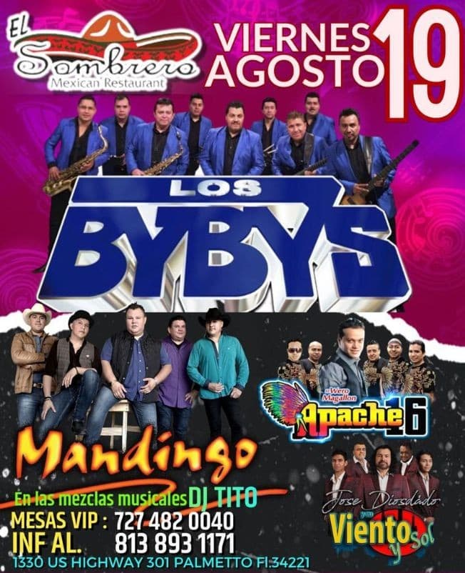 Event - LOS BYBYS , MANDINGO , EN VIVO ! PALMETTO FLORIDA - Palmetto, Florida - August 19, 2022 | concert tickets