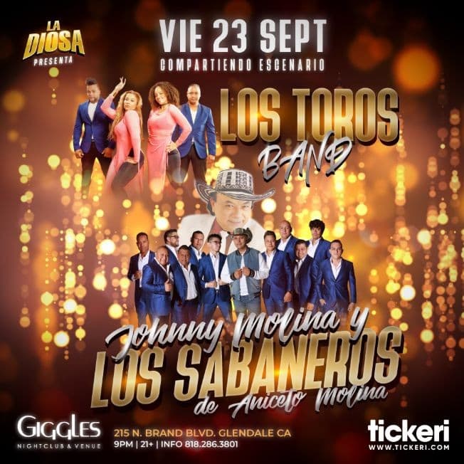 Event - LOS TOROS BAND Y LOS SABANEROS DE ANICETO MOLINA EN LOS ANGELES - Glendale, California - September 23, 2022 | concert tickets