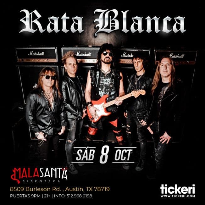 Event - RATA BLANCA EN AUSTIN - Austin, Texas - October 8, 2022 | concert tickets