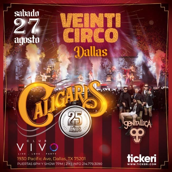 Event - CALIGARIS Y GENITALLICA EN DALLAS - Dallas, Texas - 27 de agosto de 2022 | concert tickets
