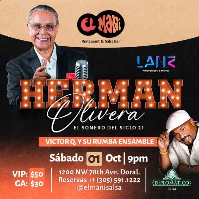 Event - Herman Olivera concierto VIP en Miami - Doral, Florida - October 1, 2022 | concert tickets